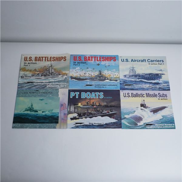 6pc Softcover Warship Book Lot