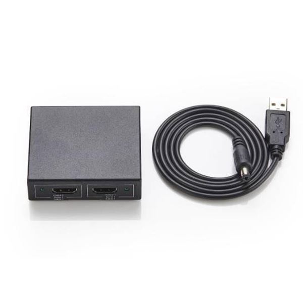 Amazon Basics HDMI Splitter 1 In 2 Out, 4K @30Hz, Black