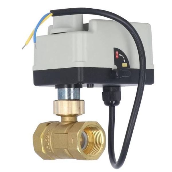 DC12-24V Normally Closed Motorized Ball Valve, DN20 3/4in Brass Body ABS Shell 6-20W for Water Air G