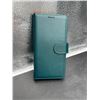 Image 1 : Teal Leather Flip Case For Smartphone With Card Slots