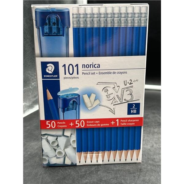 Staedtler Norica 101-Piece Pencil Set with Sharpener and Eraser Caps