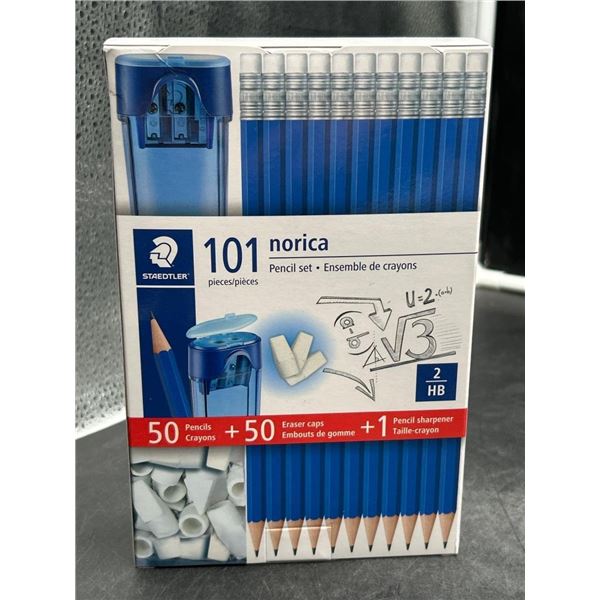 Staedtler Norica 101-Piece Pencil Set with Sharpener and Eraser Caps