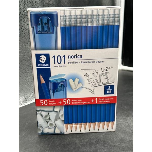 Staedtler Norica 101-Piece Pencil Set with Sharpener and Eraser Caps