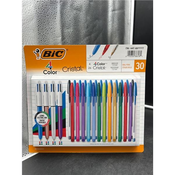Bic 4-Color Cristal Ballpoint Pen Set – 30 Pens in Multi Colors