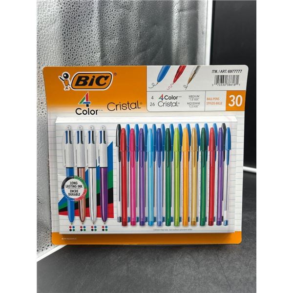 Bic 4-Color Cristal Ballpoint Pen Set – 30 Pens in Multi Colors