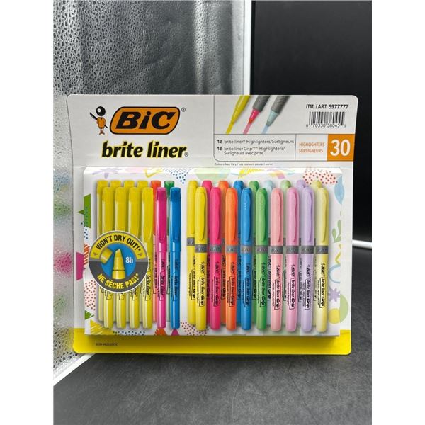 BIC Brite Liner Highlighter Set, 30-Count, Assorted Colors
