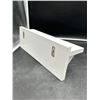 Image 2 : White Wooden Wall Shelf With Five Black Metal Hooks, 13 3/4 x 5 3/4 Inches