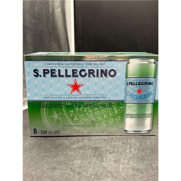 S.Pellegrino Carbonated Natural Mineral Water, 8 x 330 mL Cans