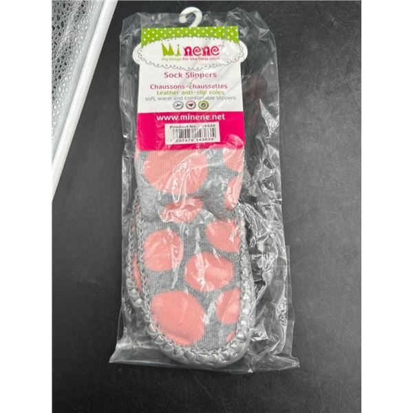 Minene Sock Slippers Anti-Slip Soles, Size 6-12 Months