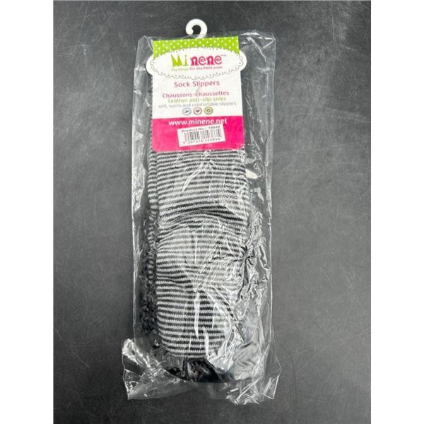Minene Sock Slippers for Size 18-24m Black and White Design