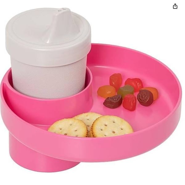 Travel Tray 7 oz BPA-Free Cup Holder Accessory for Snacks and Drinks