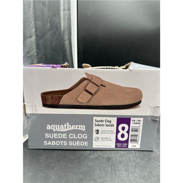 Aquatherm Suede Clog  Size 8, Adjustable Fit