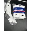 Image 2 : Champion Performance Socks, 8 Pairs, White and Gray, Size 6-12