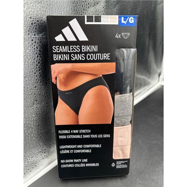 Adidas Seamless Bikini Underwear, 4-Pack, Size L/G, Multi-Color