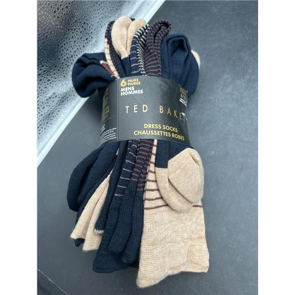 Ted Baker Mens Dress Socks 6 Pairs Size 6-12