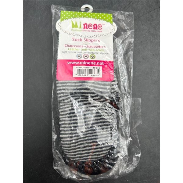 Minene Sock Slippers With Leather Anti-Slip Soles 6-12m