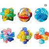 Image 1 : Yilloog 6-Piece Brain Teaser Puzzle Set with Multicolor Components