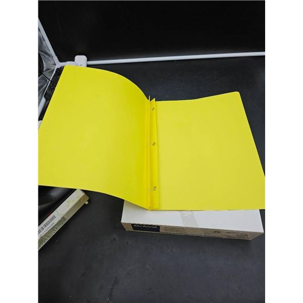 Oxford Panel & Border Report Covers, Letter Size, Yellow, 25-Pack