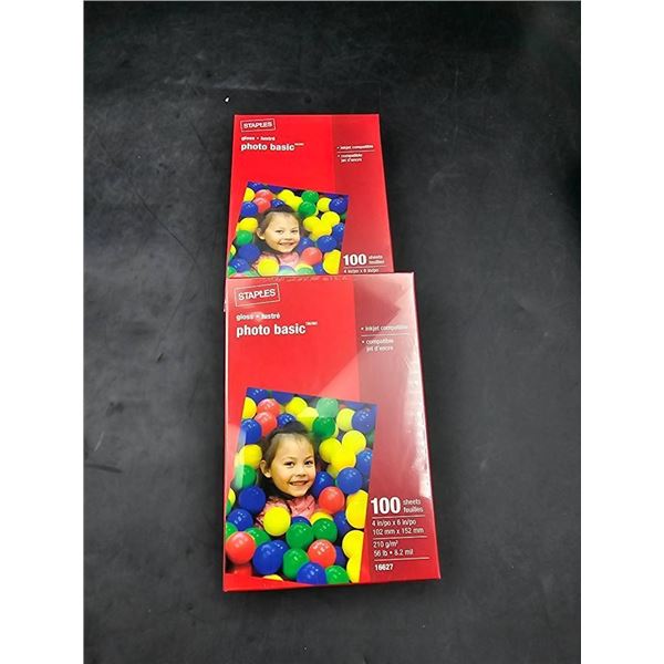 Staples Gloss Lustre Photo Basic Paper, 100 Sheets, 4 in. x 6 in.