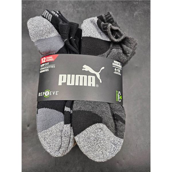 Puma Low Cut Men’s Socks, 12 Pairs, Size 6-12, Repreve Material