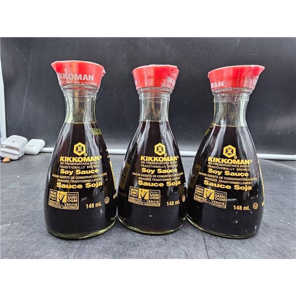 Set of Three Kikkoman Soy Sauce Dispensers, 148 mL Each