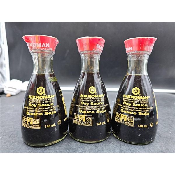 Set of Three Kikkoman Soy Sauce Dispensers, 148 mL Each