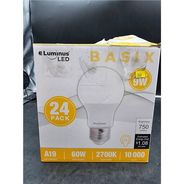 Luminus LED Basix A19 Bulbs, 24-Pack, 9W, 2700K, 750 Lumens
