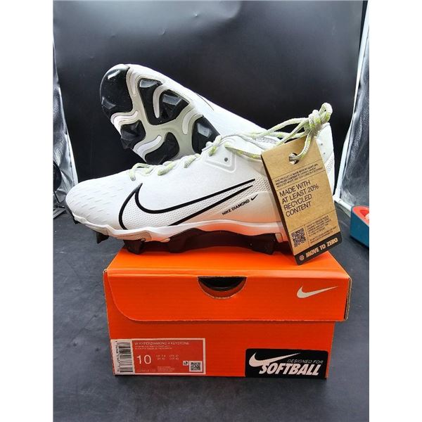 Nike W Hyperdiamond 4 Keystone Softball Cleats, Size 10, White/Black/Photon Dust