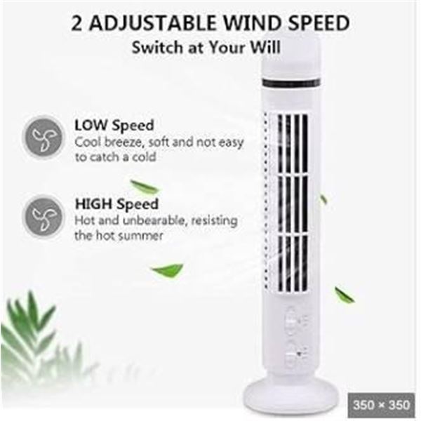USB Tower Fan Light with 2-Speed and AC/DC Power Options