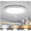 Image 1 : Combuh Battery Operated LED Motion Sensor Rechargeable Ceiling Light, 19CM Round