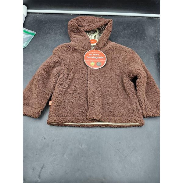 Magnificent Baby Brown Magnetic Closure Hooded Toddler Jacket, 18M-24M, Polyester and Cotton