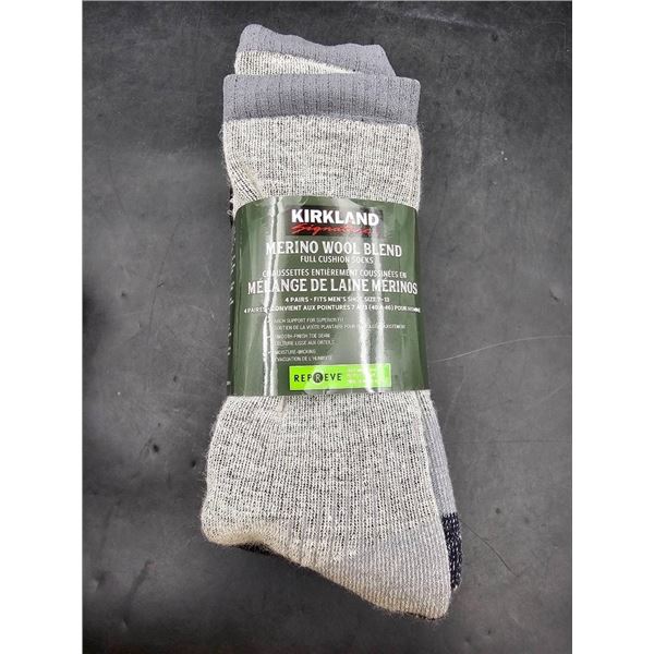 Kirkland Signature Merino Wool Blend Full Cushion Socks, 4 Pairs