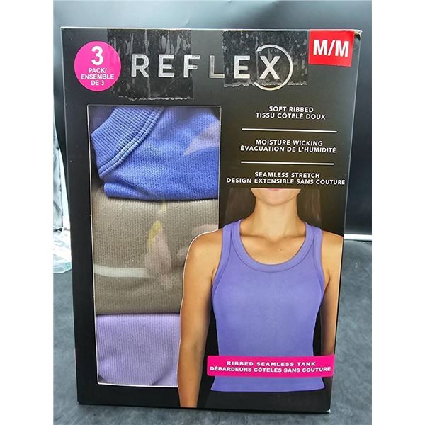 Reflex Ribbed Seamless Tank 3-Pack, M/M Size