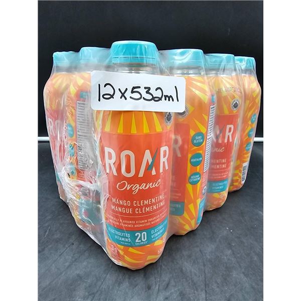 12 Bottles of 532 ml Roar Organic Mango Clementine Beverage