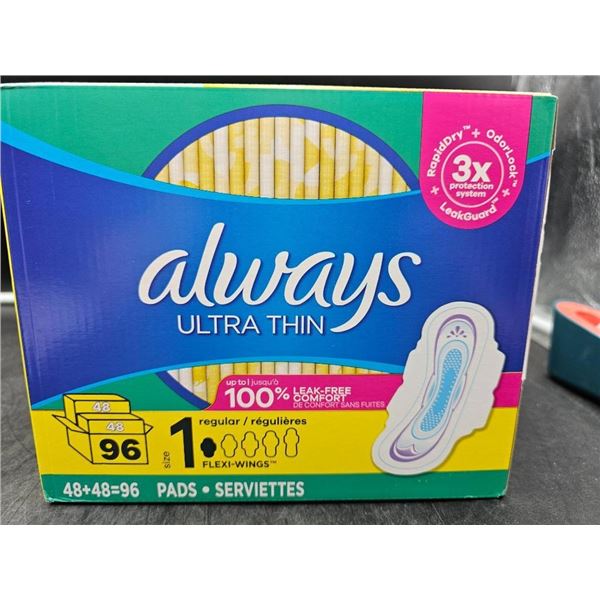 Always Ultra Thin Flex-Wings Regular Pads 96 Count