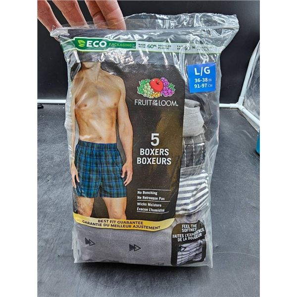 Fruit of the Loom Men’s L/G 5-Pack Tag-Free Boxers