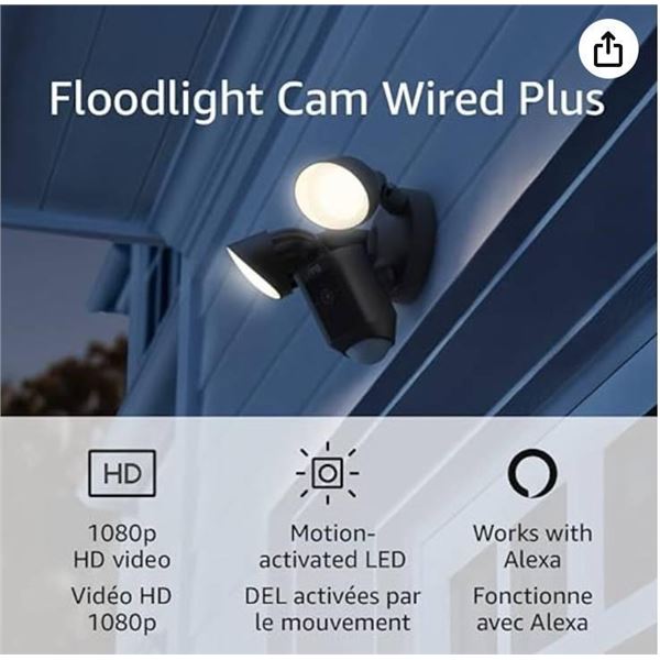 Ring Floodlight Cam 1080p HD with Two-Way Talk and Motion Detection