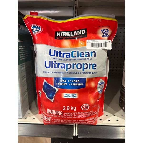 Kirkland UltraClean Laundry Detergent Pacs – 2.9kg, 152 Count