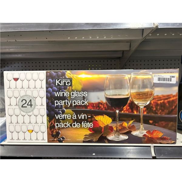 Crystal King 24-Piece Wine Glass Party Pack