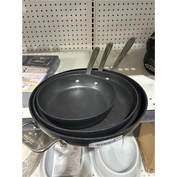 All-Clad Stainless Steel Tri-Ply Fry Pan Set, 8 Inch, 10 Inch, and 12 Inch