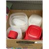 Image 2 : Lot of Rubbermaid Plastic Food Storage Containers with Red Lids