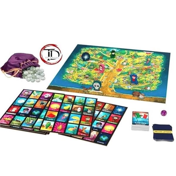 Deluxe Loteria with Snakes and Ladders Board Game Set
