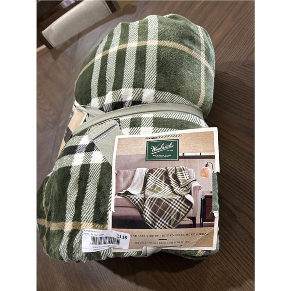 Woolrich 60 x 70 Inch Plaid Sherpa Throw Blanket