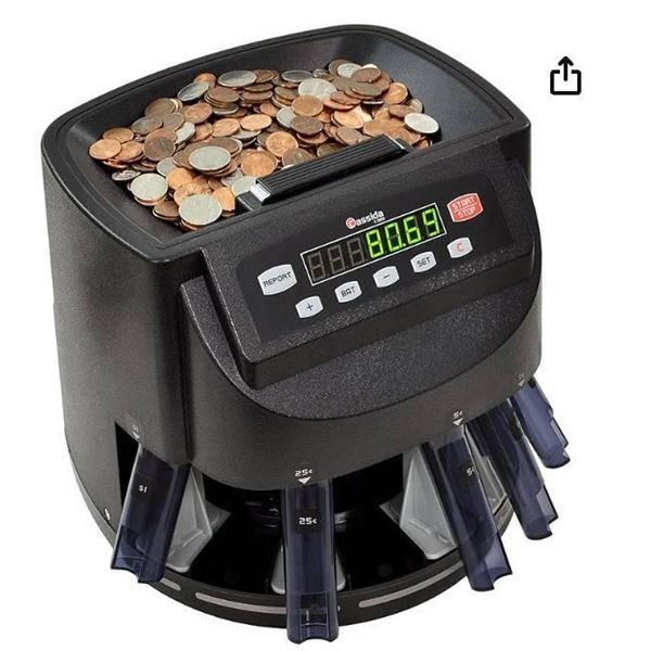 Cassida C200 Coin Sorter and Roller with 7-Digit LED Display