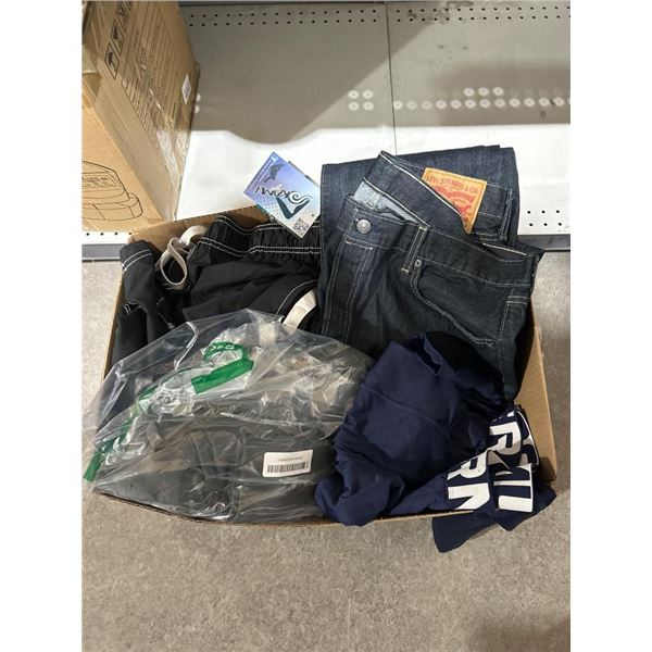 Case lot pf Mixed Clothing and Apparel Lot Including Denim, Knitwear, and Accessories