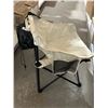 Image 2 : Folding Beige Camping Chair with Black Frame and Storage Pocket
