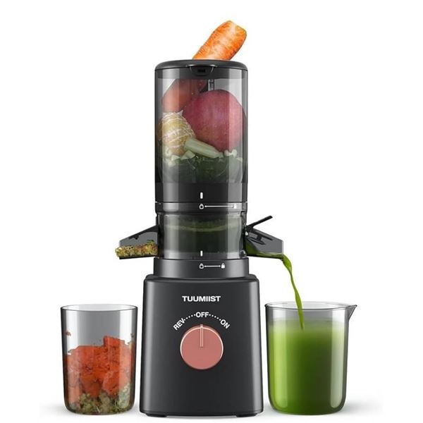 Juicer Machines, TUUMIIST Cold Press Juicer with 4.25” Large Feed Chute Fit Whole Vegetable