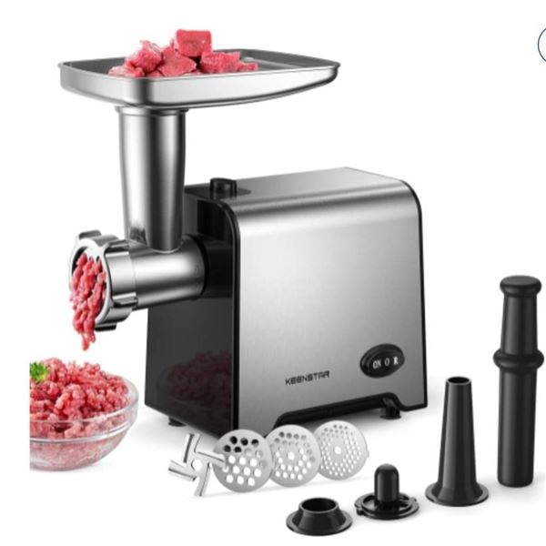KEENSTAR Electric Meat Grinder & Sausage Stuffer, 450W Food Grinder with Blade, Plates, and Kubbe Ki