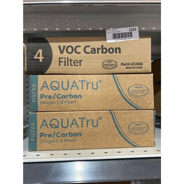 Aquatru VOC and Pre/Carbon Water Filters Lot of 3 Units