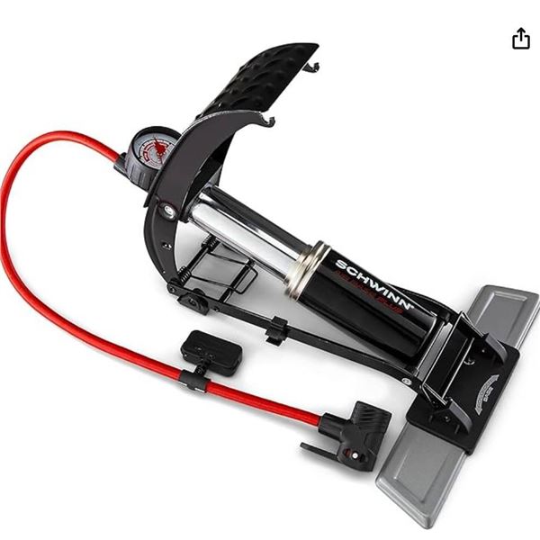 Schwinn Air Base Plus High-Pressure Foot Pump with Gauge